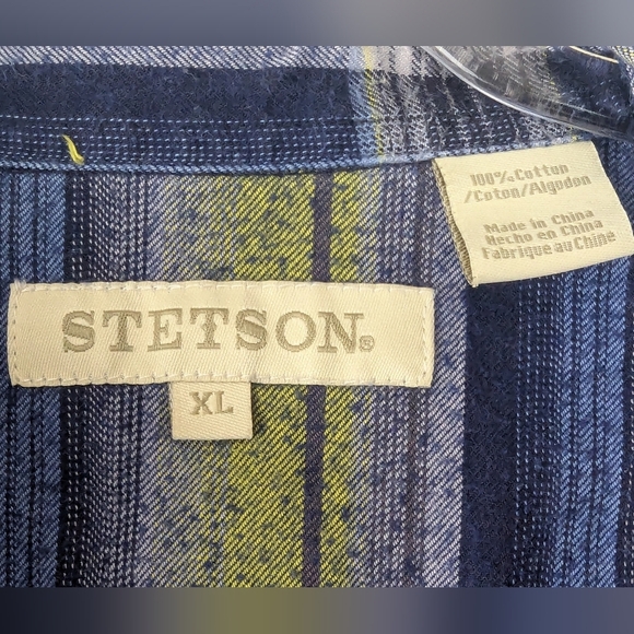 Stetson XL Plaid Cotton Dress With Snaps And Ruffles - Picture 7 of 10